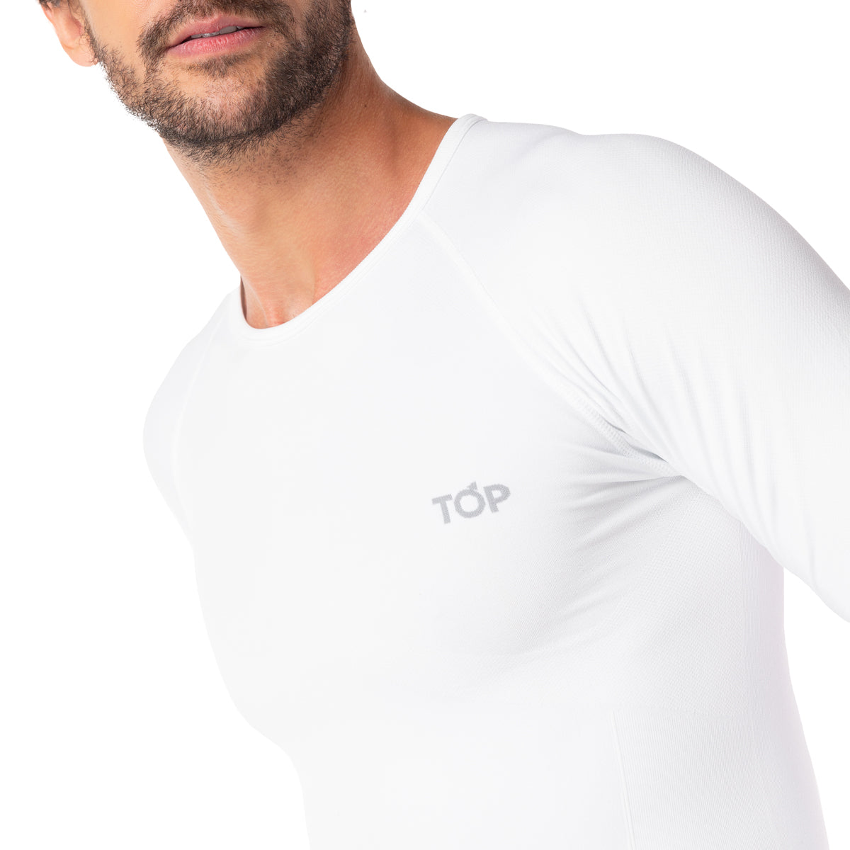 Camiseta Deportiva Primera Capa Microfibra Blanca