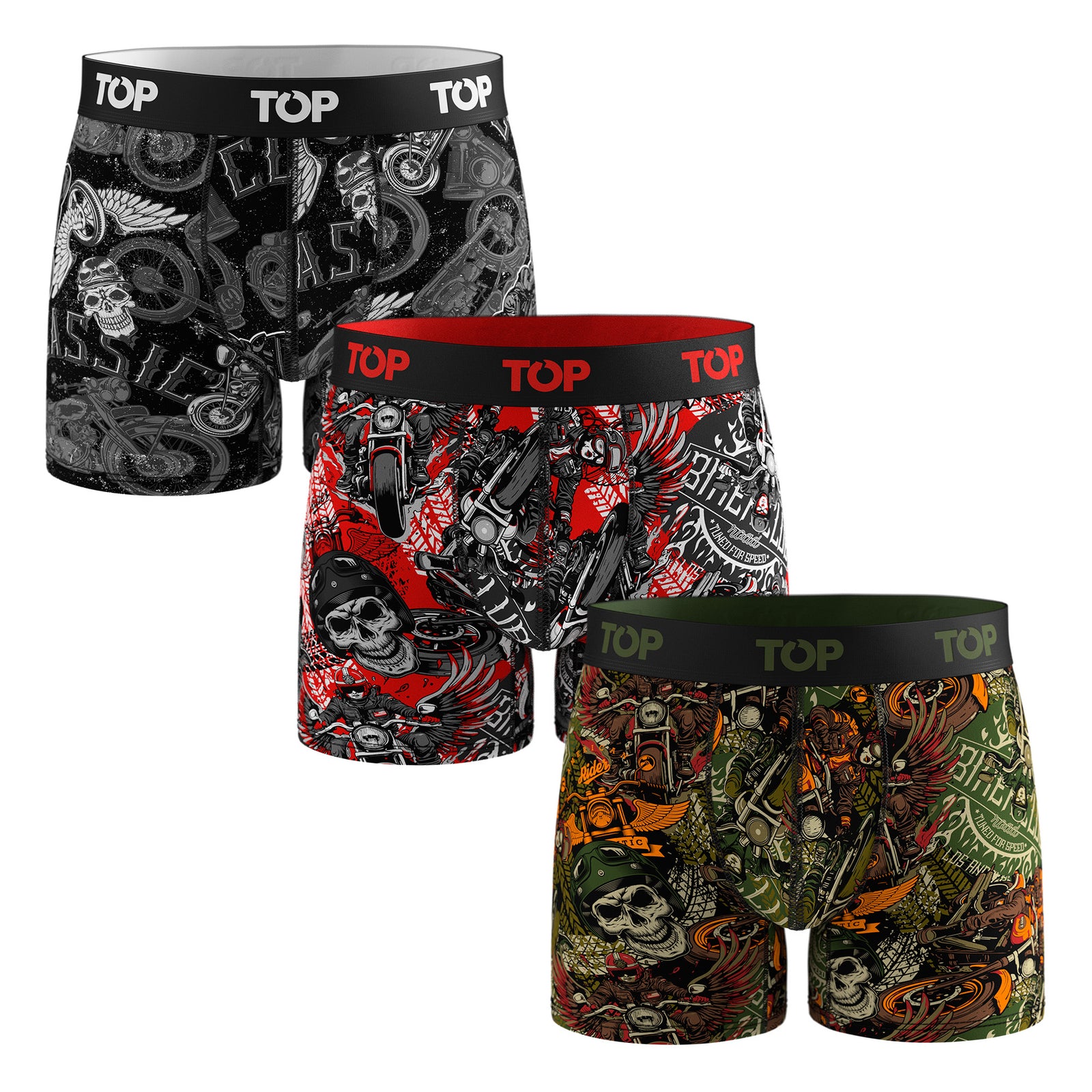 Bóxer Medio Algodón Pack 3 Motores C1