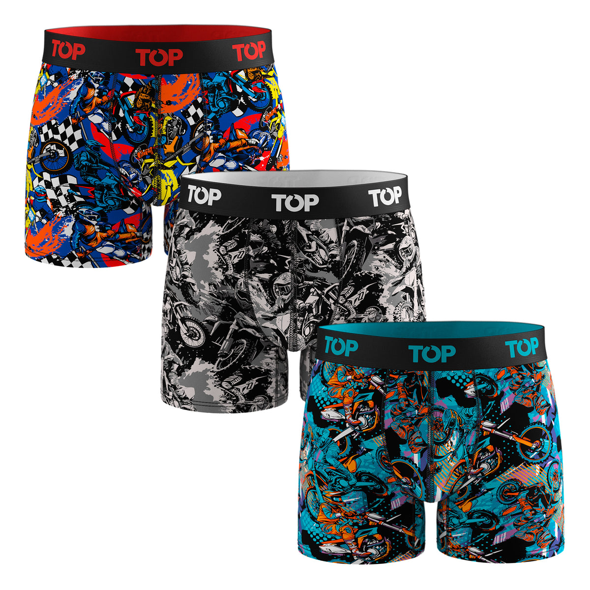 Bóxer Medio Algodón Pack 3 Motores C2