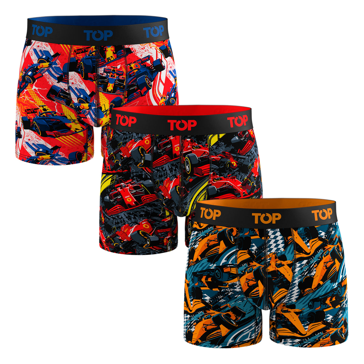 Bóxer Medio Algodón Pack 3 Motores C4