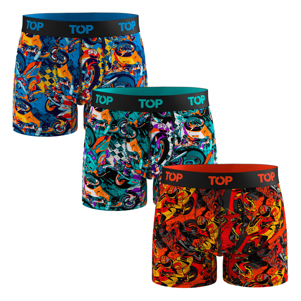 Bóxer Medio Algodón Pack 3 Motores C5