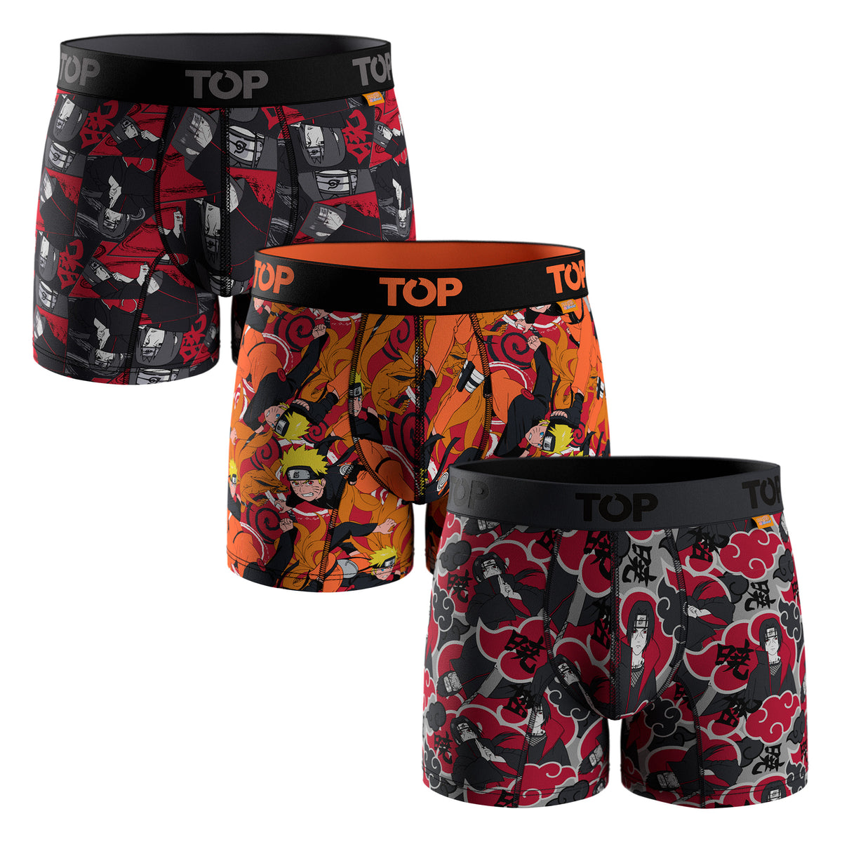 Bóxer Medio Algodón Naruto Shippūden Pack 3 C4