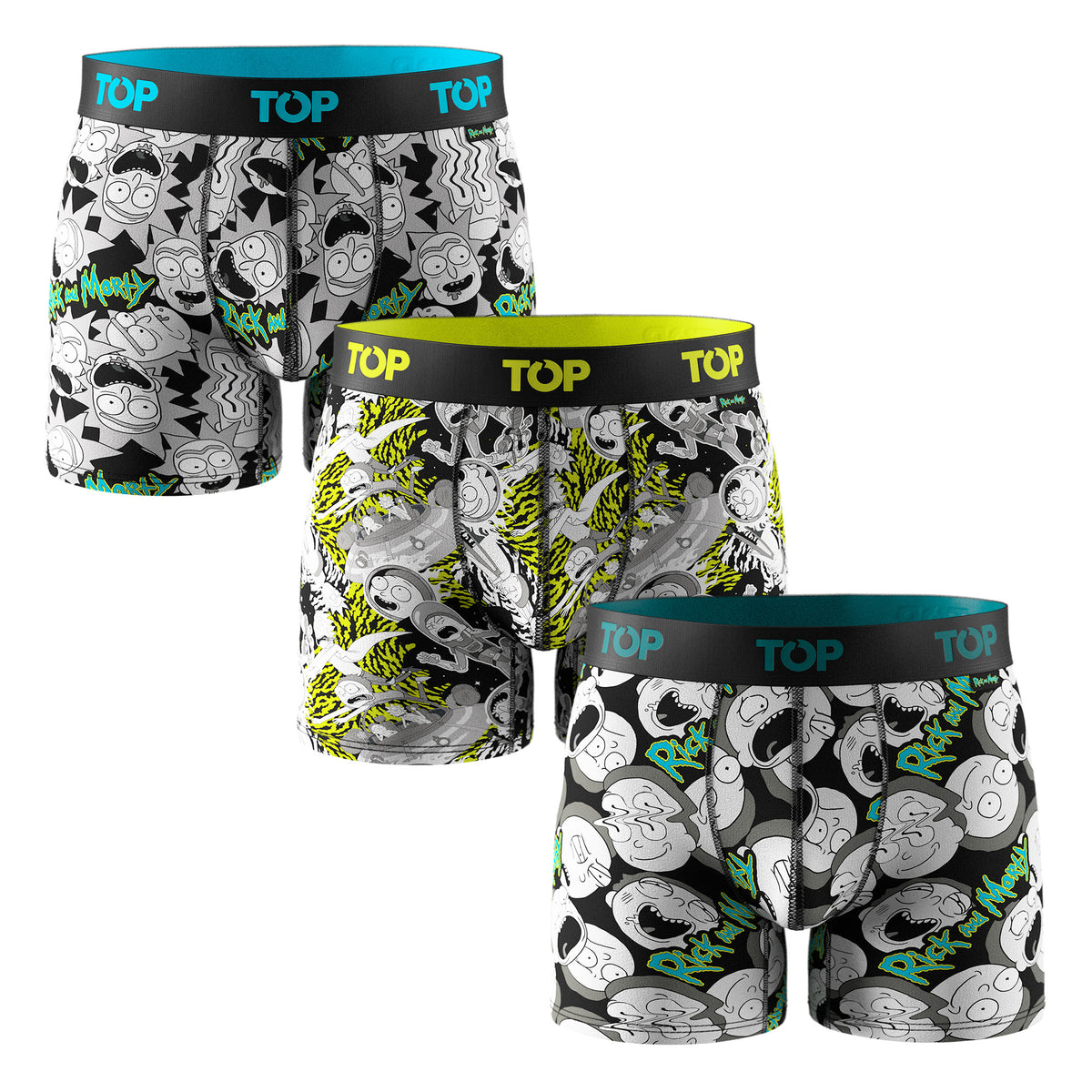 Bóxer Medio Algodón Pack 3 Rick and Morty C4