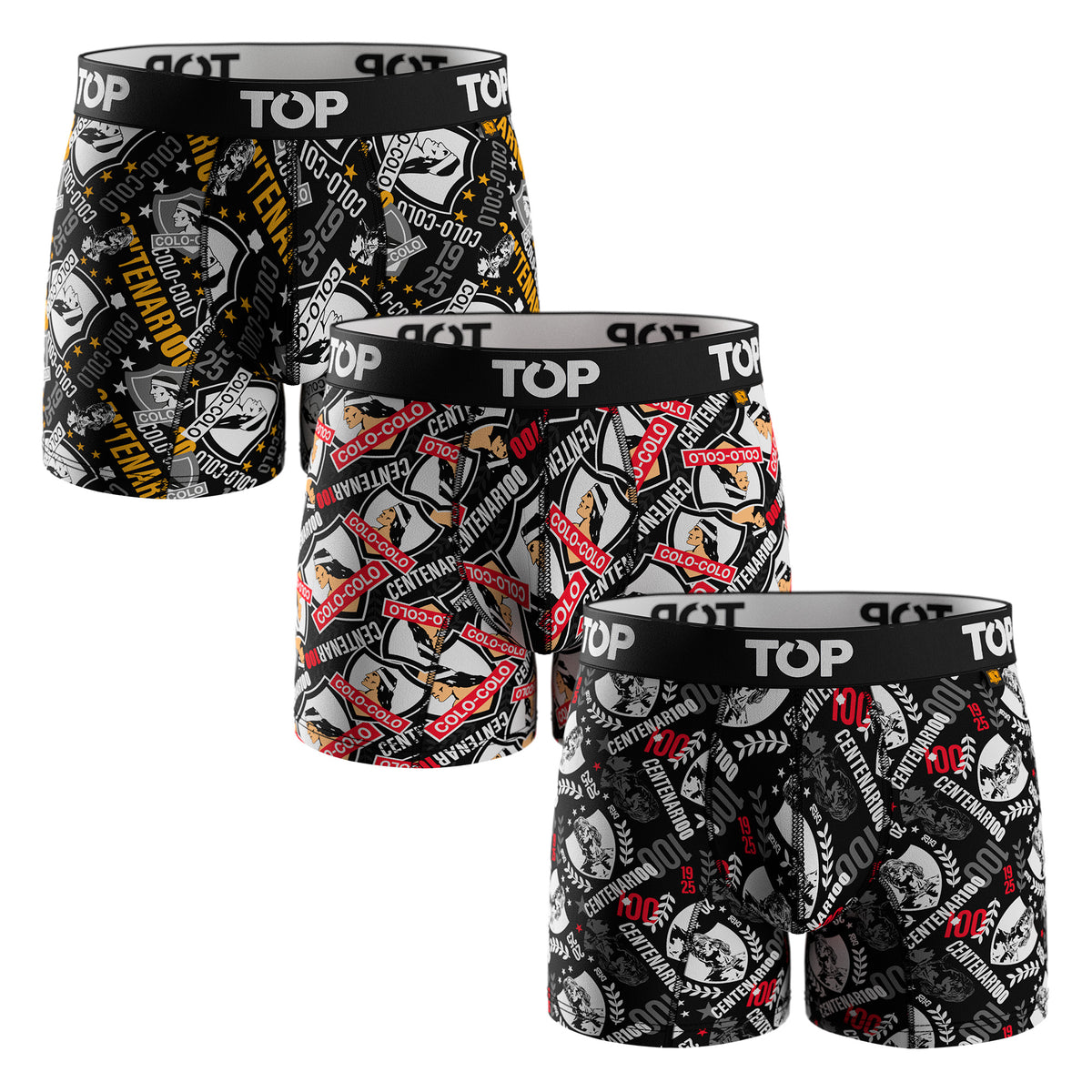 Bóxer Medio Microfibra Colo-Colo Pack 3 C3