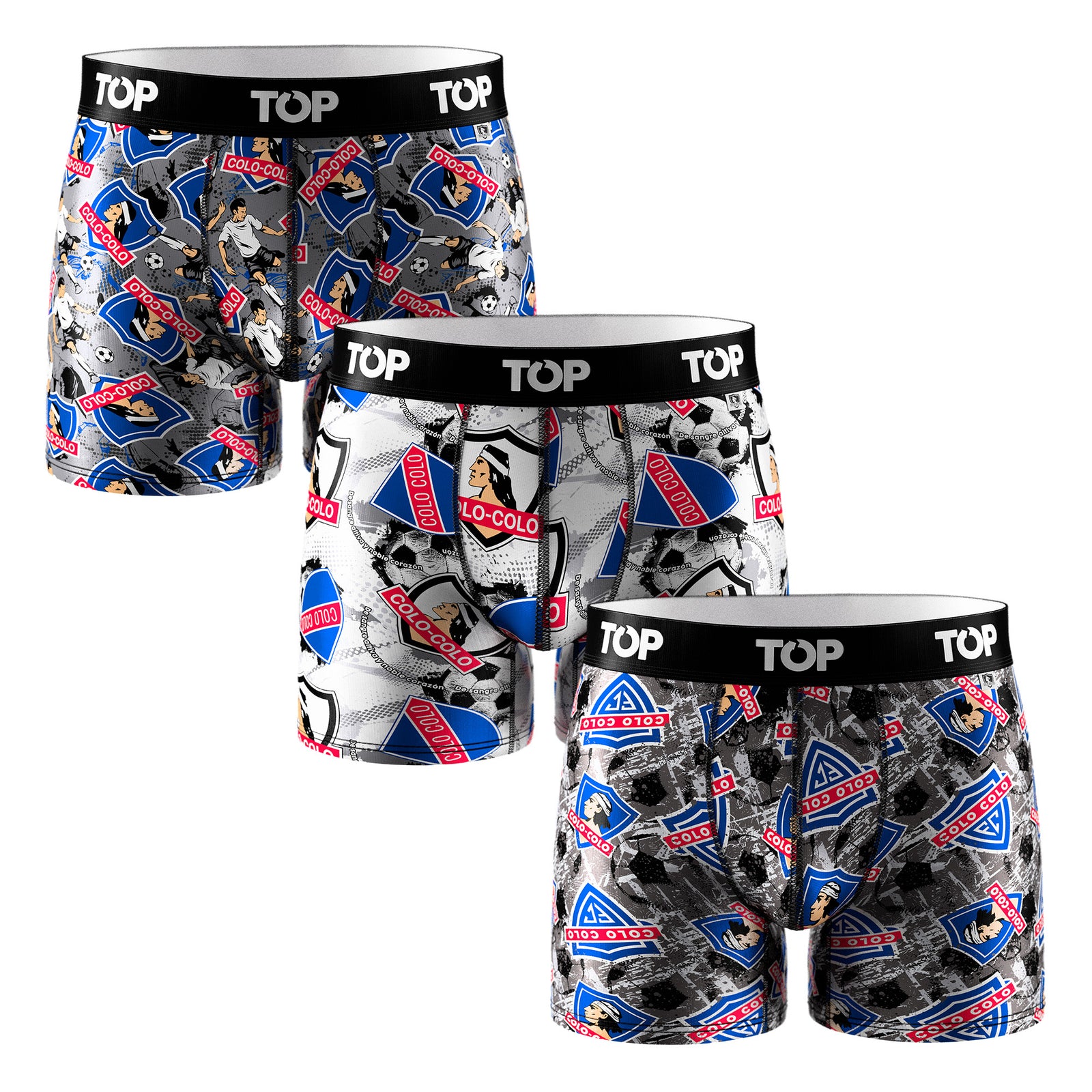 Bóxer Medio Microfibra Colo-Colo Pack 3 C4