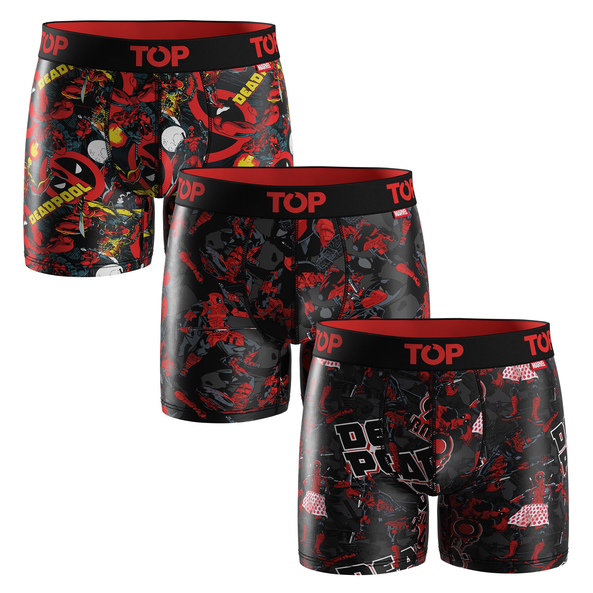Bóxer Medio Microfibra Marvel Pack 3 Deadpool C13