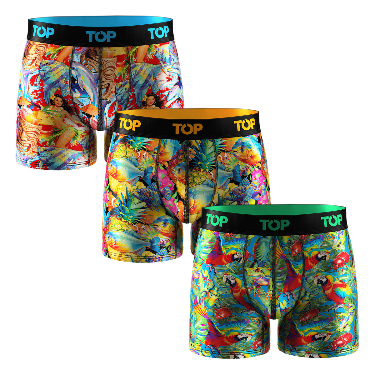 Bóxer Medio Microfibra Pack 3 Tropical C1