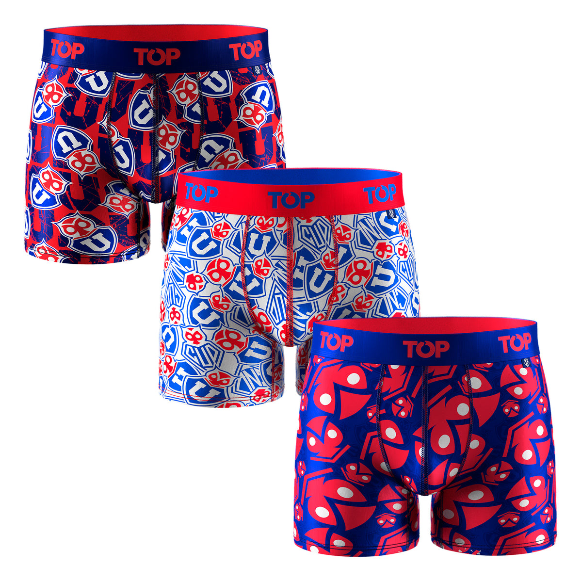 Bóxer Medio Microfibra Universidad de Chile Pack 3 C4