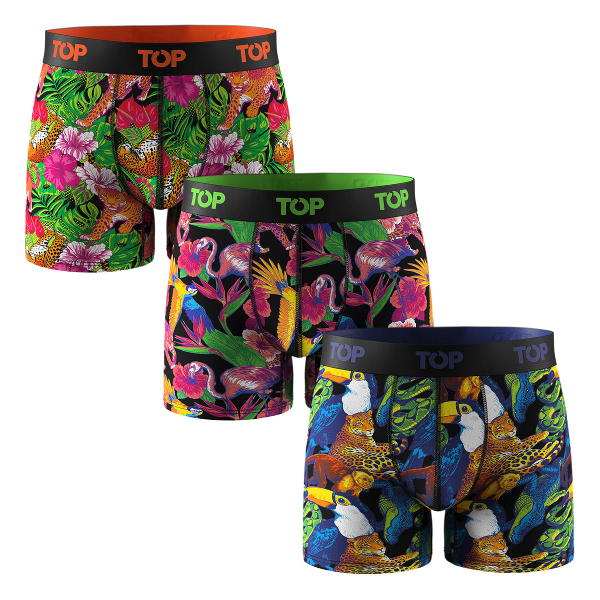 Bóxer Medio Hombre Algodón Pack 3 Tropical C2