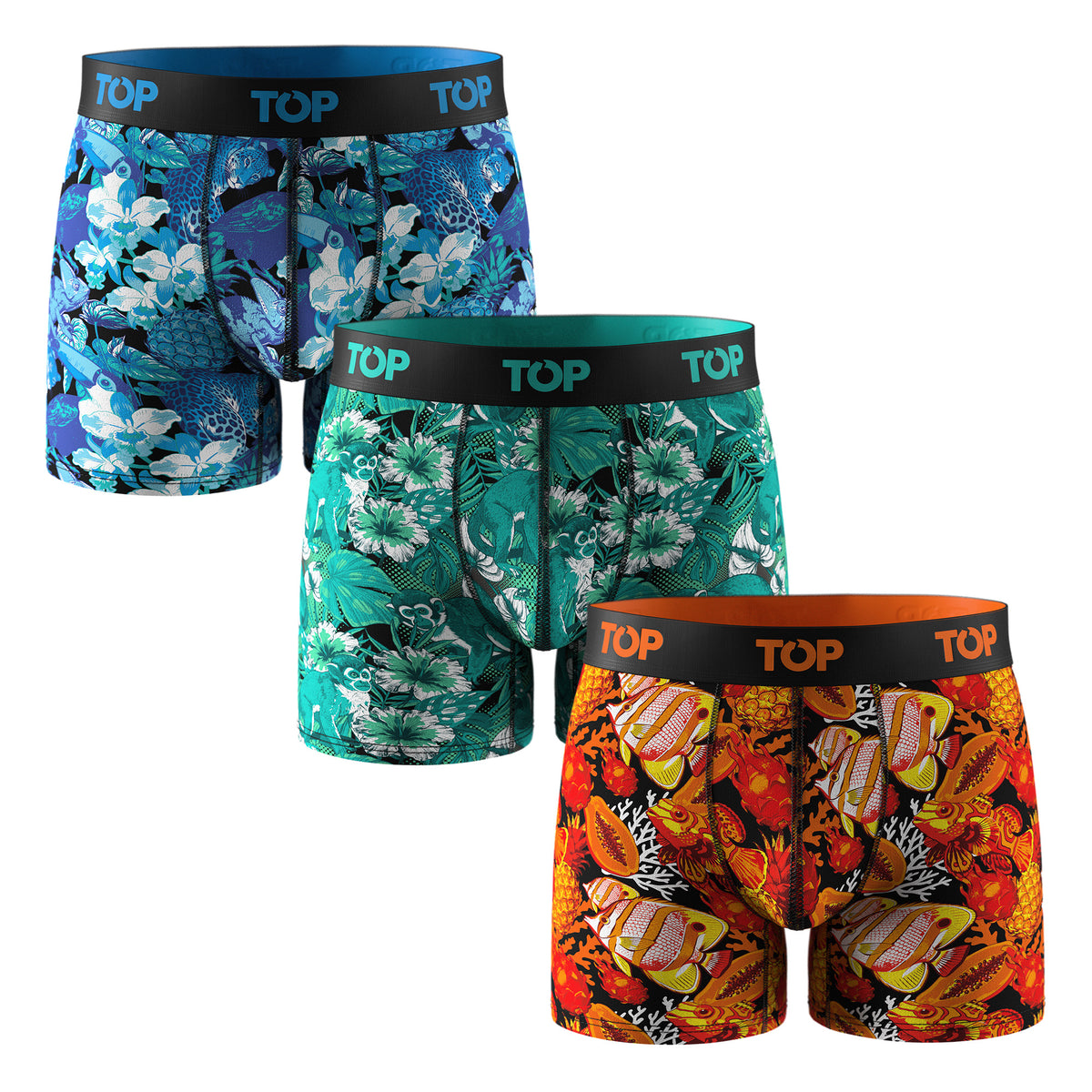 Bóxer Medio Hombre Algodón Pack 3 Tropical C5