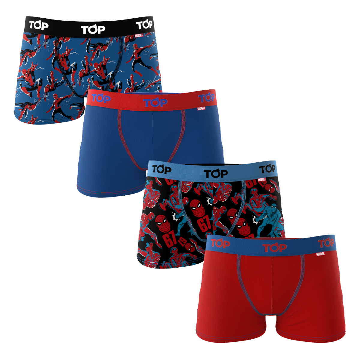 Bóxer Niño Algodón Marvel Pack 4 C8 Spider-Man