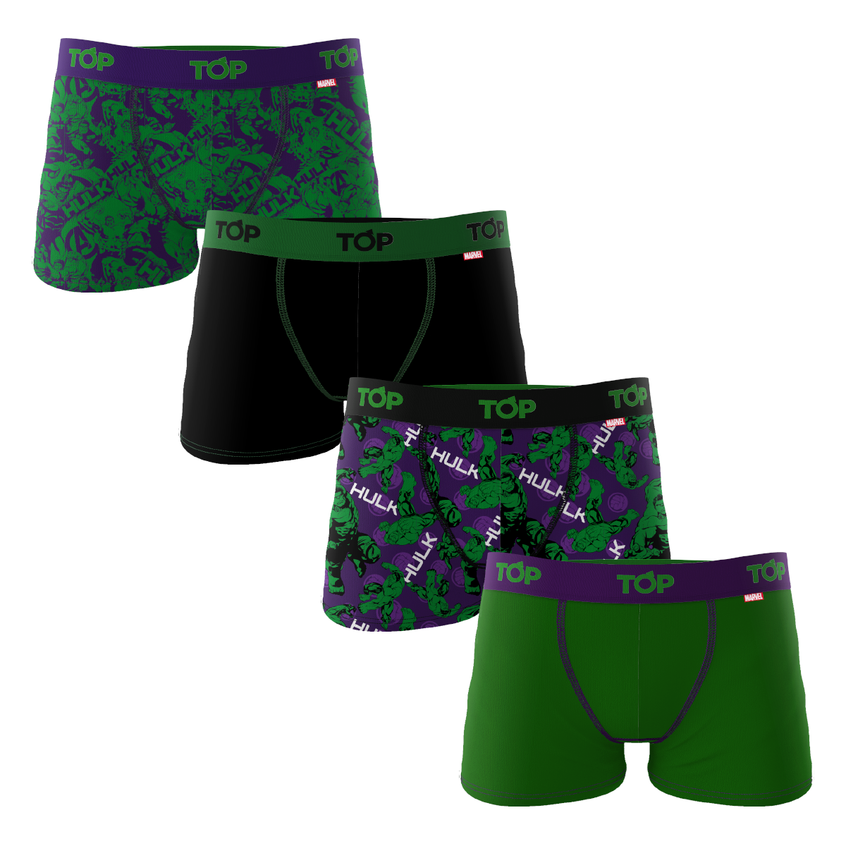 Boxer Niño Algodón Marvel Pack 4 C9 Hulk