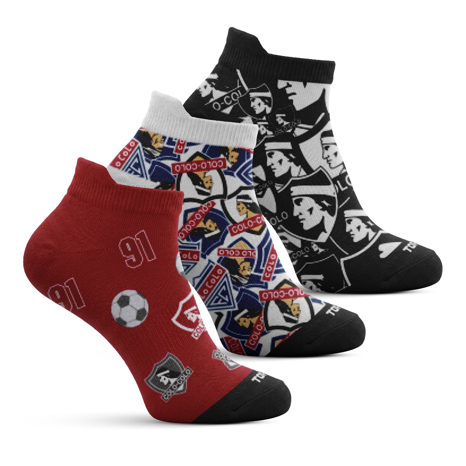 Calcetines Tobilleros Algodón Pack 3 Colo-Colo C3