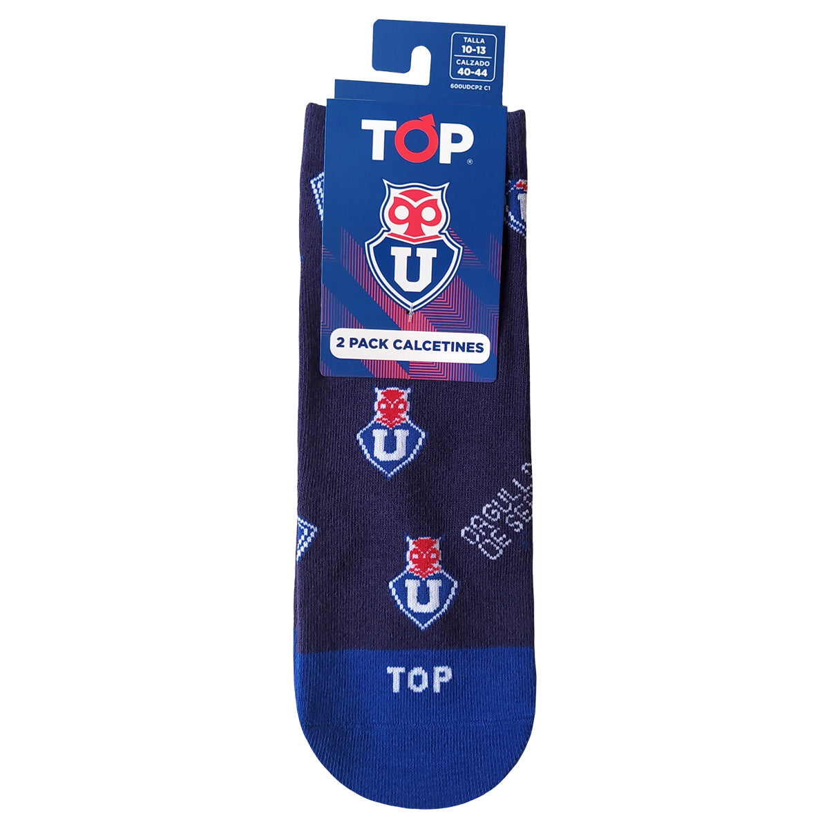 Calcetines Tobilleros Algodón Pack 2 Universidad de Chile C1