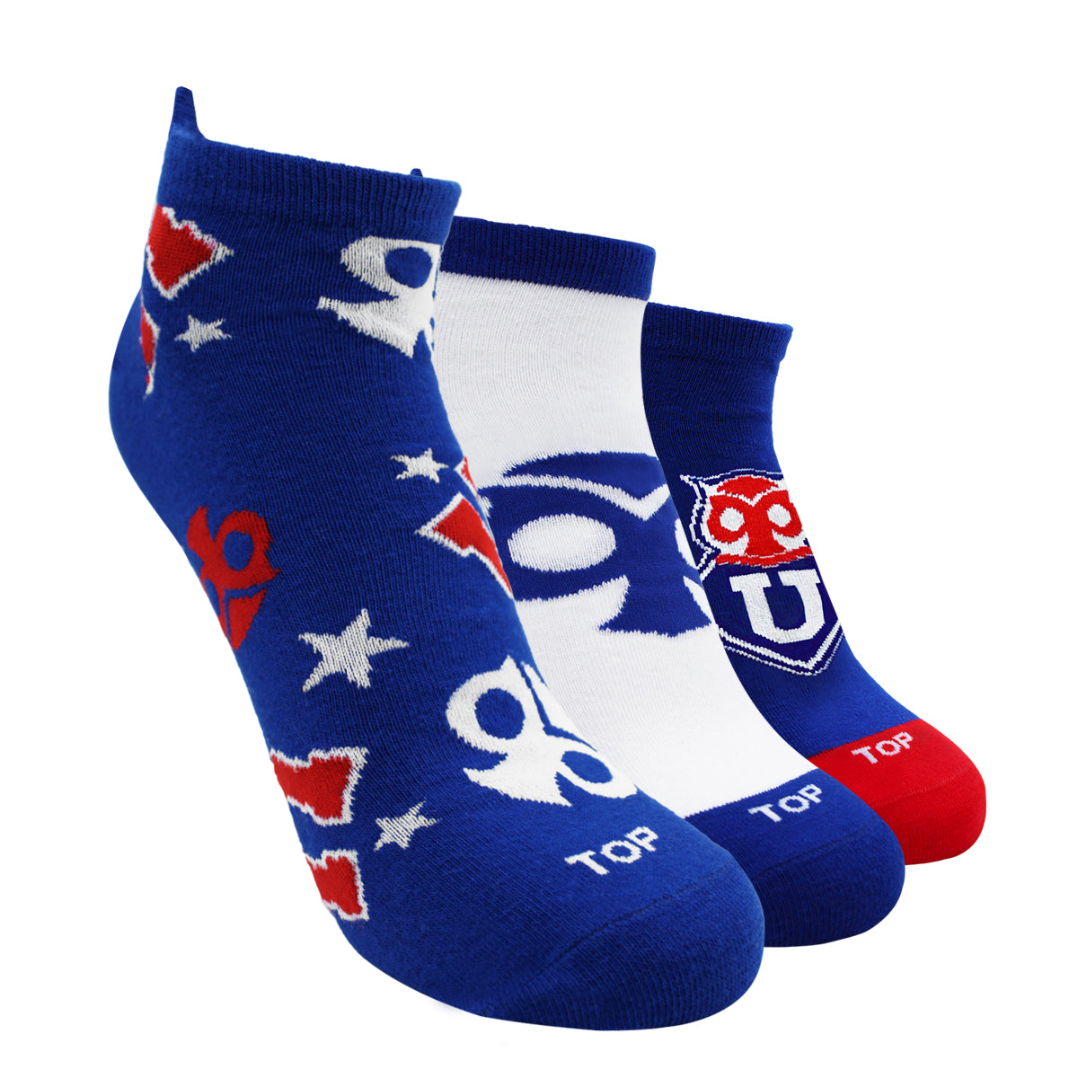 Calcetines Tobilleros Algodón Pack 3 Universidad de Chile C1