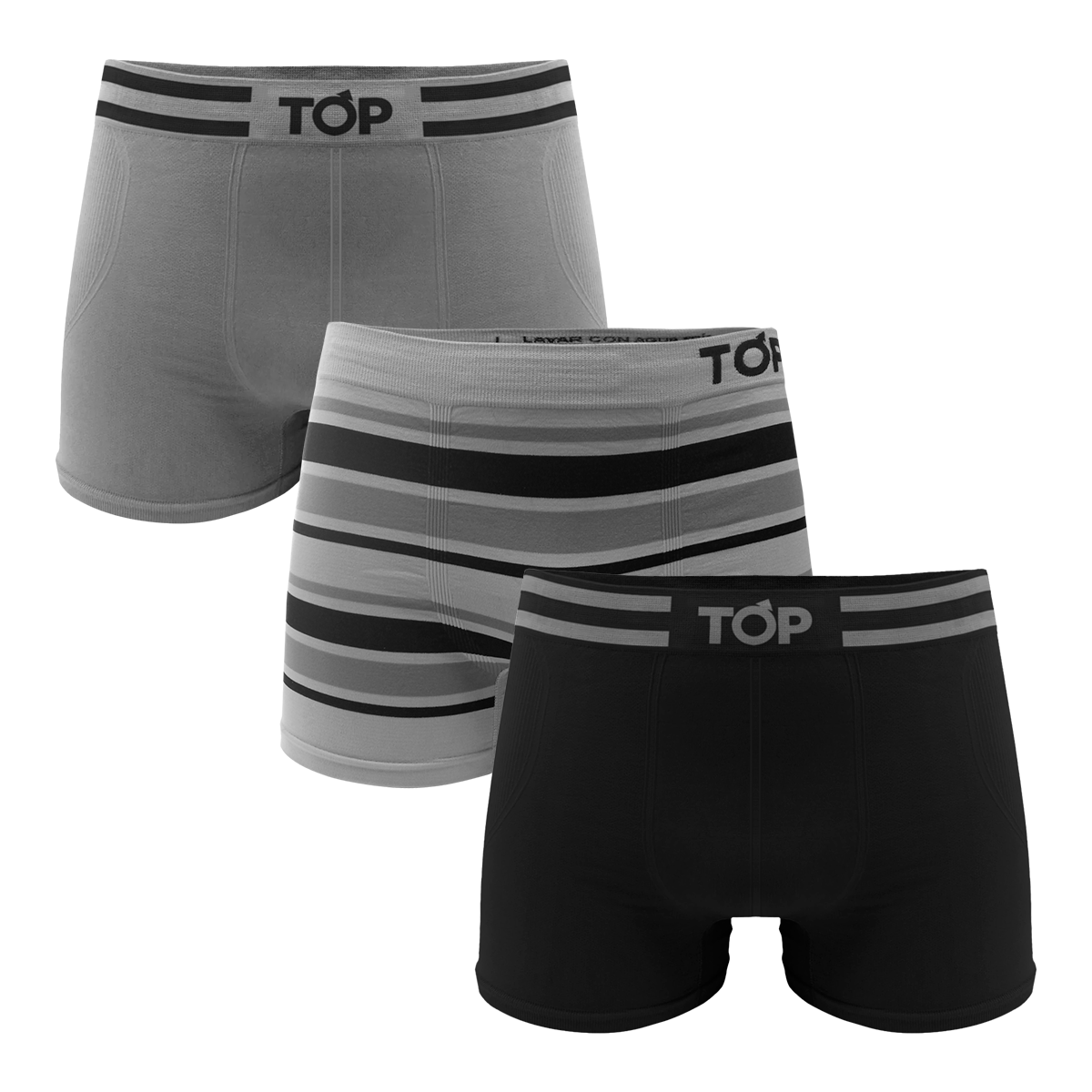 Boxer Medio Microfibra Sin Costuras Pack 3 C2