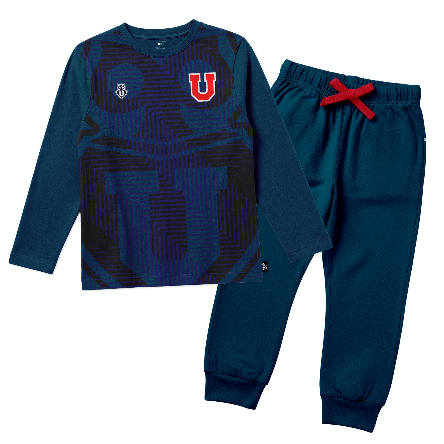 Pijama Largo Niño Invierno Algodón Universidad de Chile C1