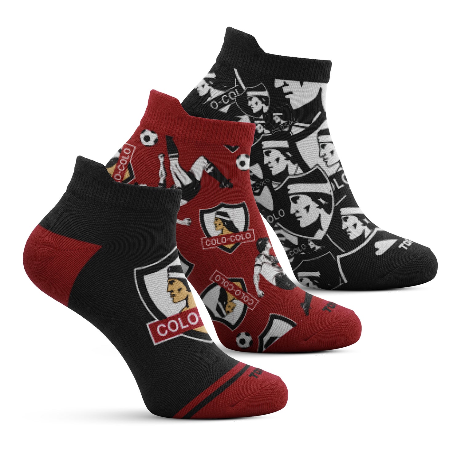 Calcetines Cortos Algodón Niños Colo-Colo Pack 3 C2