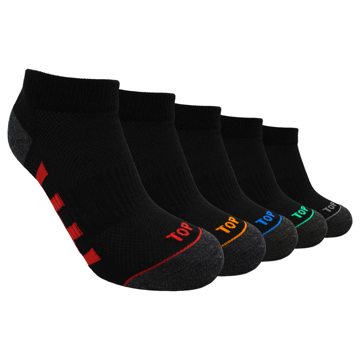 Calcetines Niño Deportivos Tobilleros Negros Pack 5 C2
