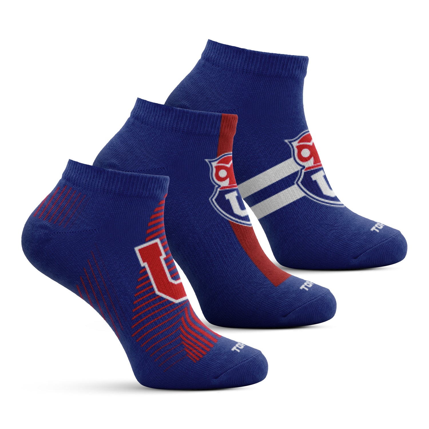Calcetines Tobilleros Algodón Niños Universidad de Chile Pack 3 C3