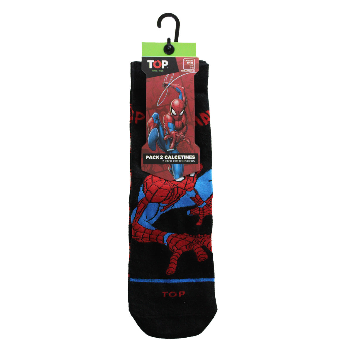 Calcetines Largos Niño Algodón Marvel Spider Man Pack 2 C1