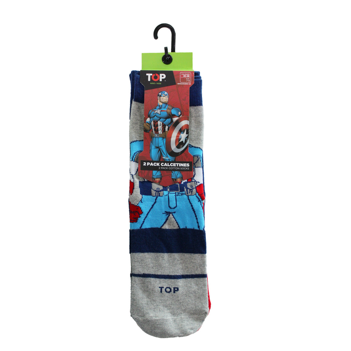 Calcetines Largos Niño Algodón Marvel Capitán América Pack 2 C3