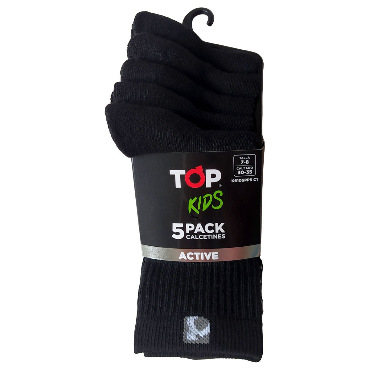 Calcetines Niño Deportivos Largos Negros Pack 5 C1
