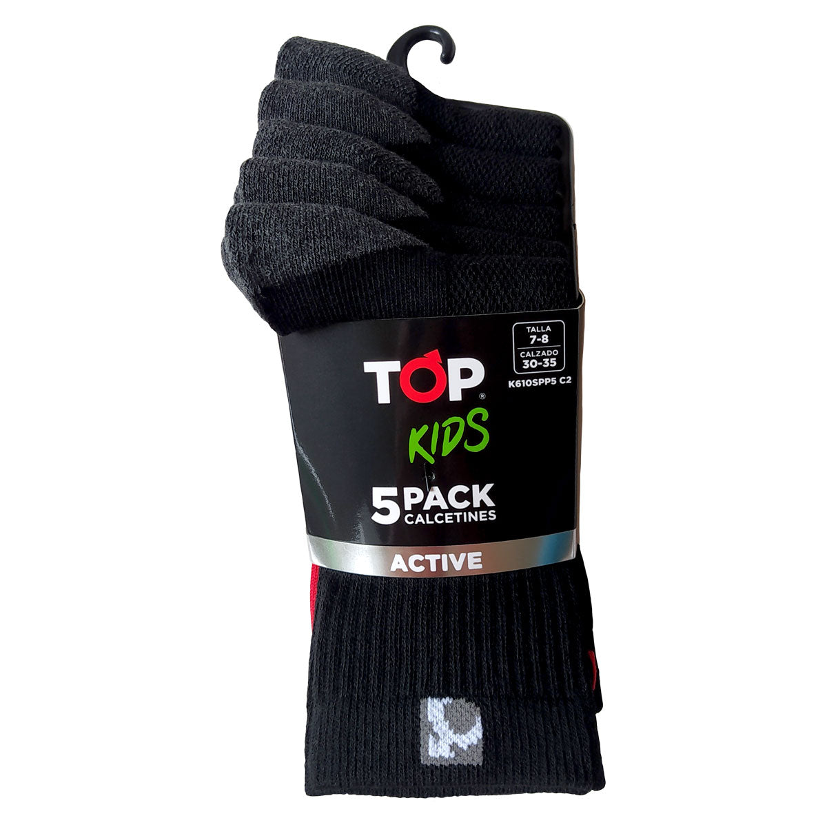 Calcetines Niño Deportivos Largos Negros Pack 5 C2