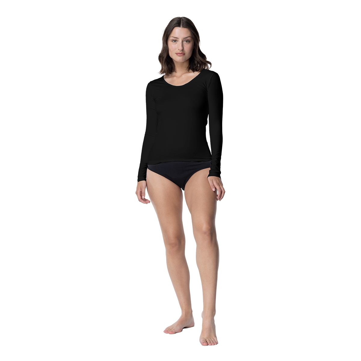Camiseta Microfibra Manga Larga Mujer C1 Escote Redondo