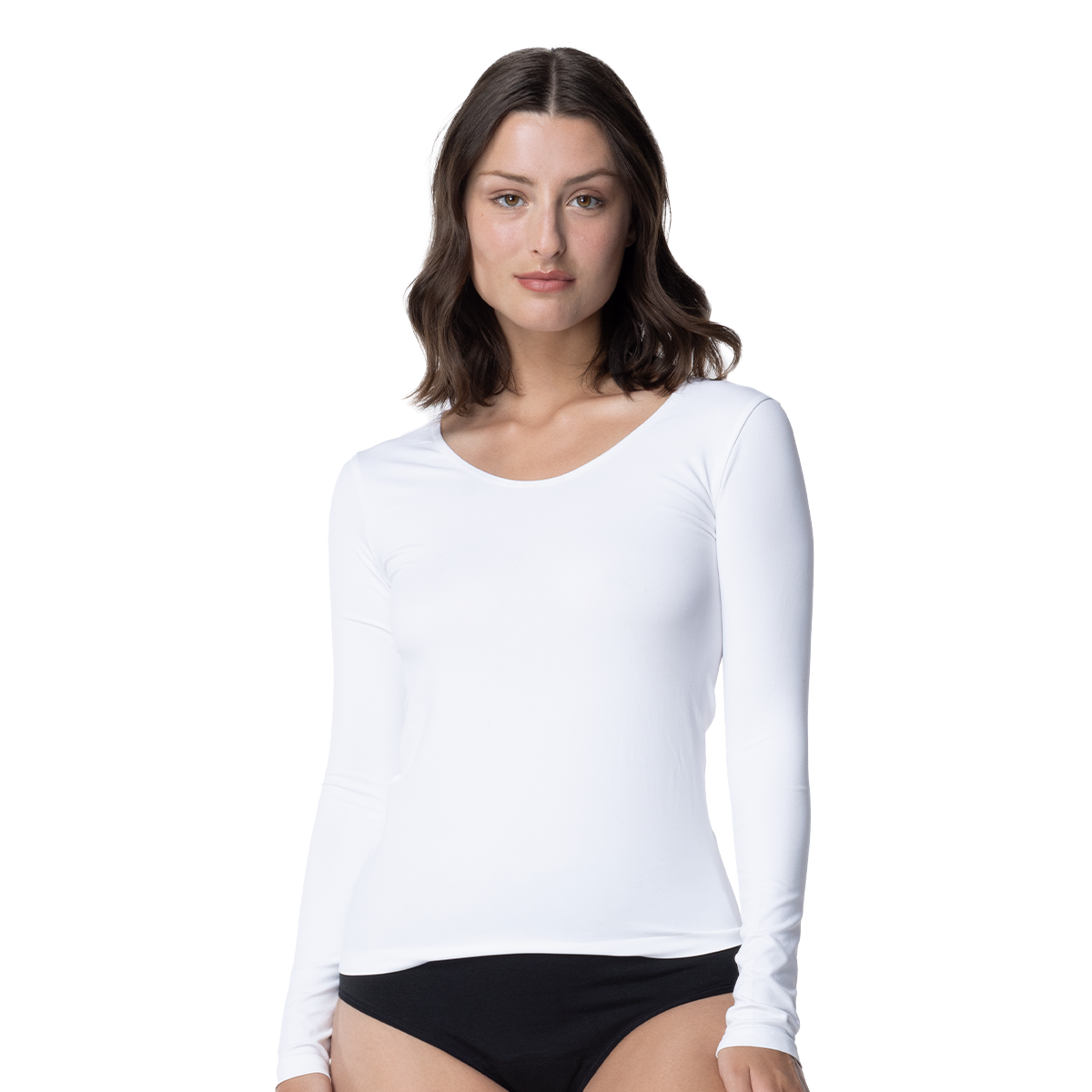Camiseta Microfibra Manga Larga Mujer C2 Escote Redondo