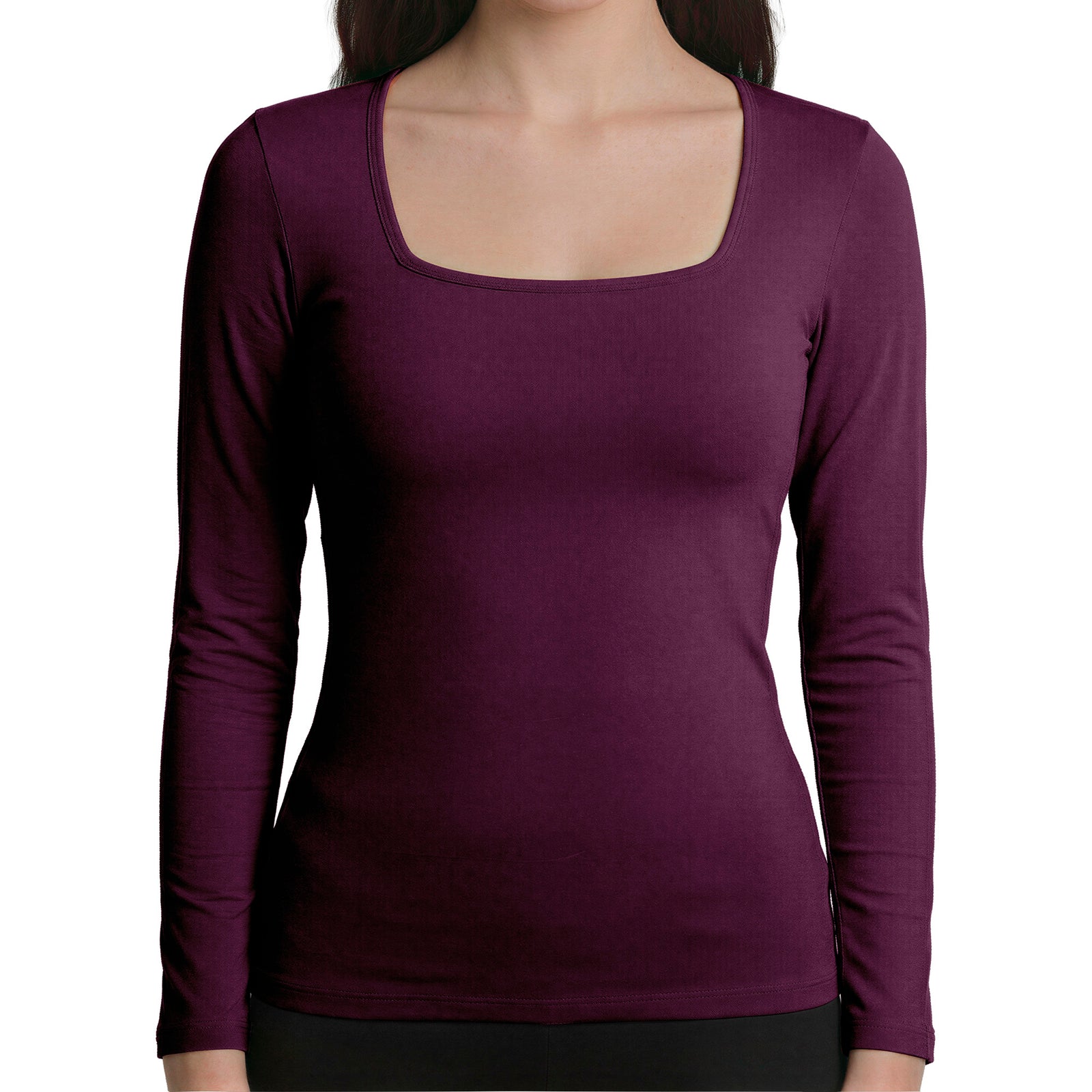 Camiseta Panty manga larga Mujer escote cuadrado C2