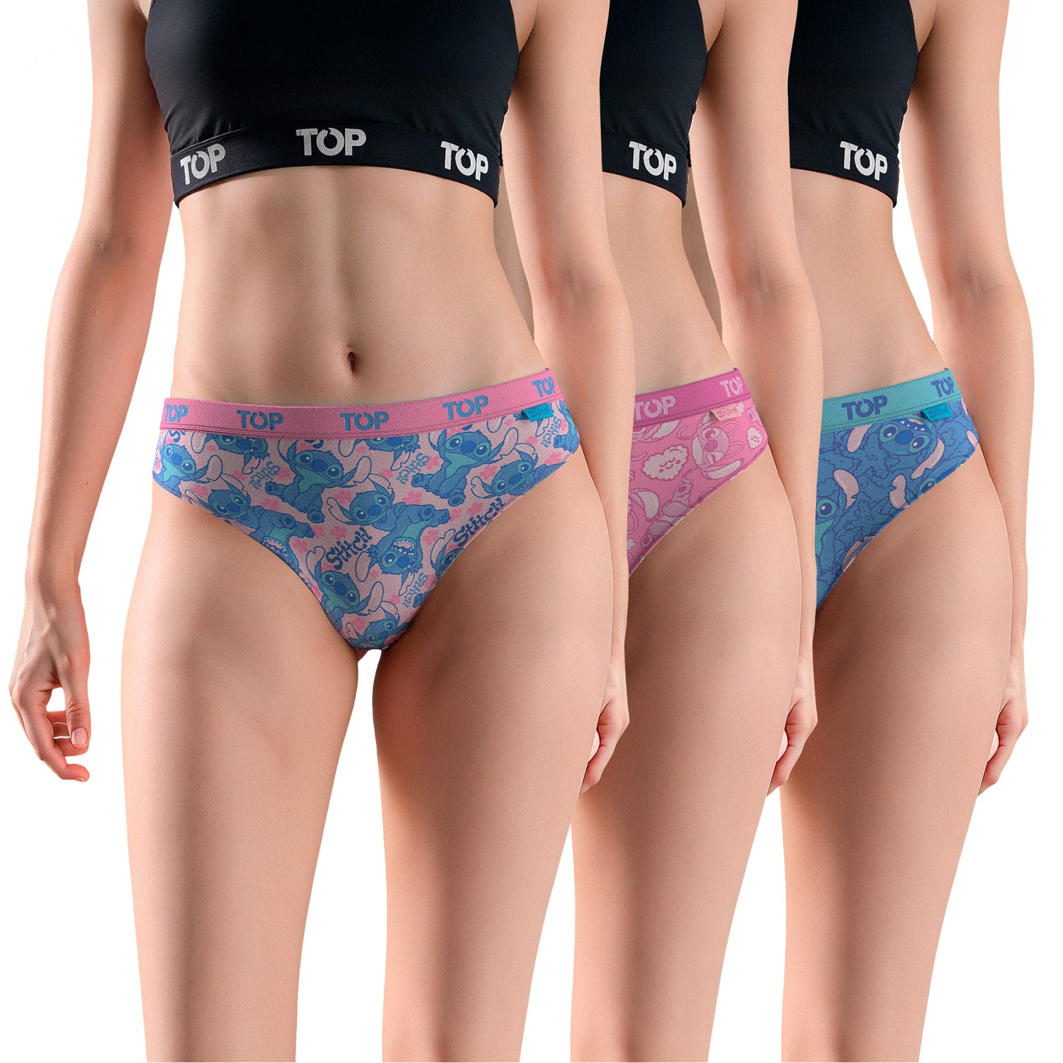 Calzón Bikini Algodón Pack 3 Stitch C2
