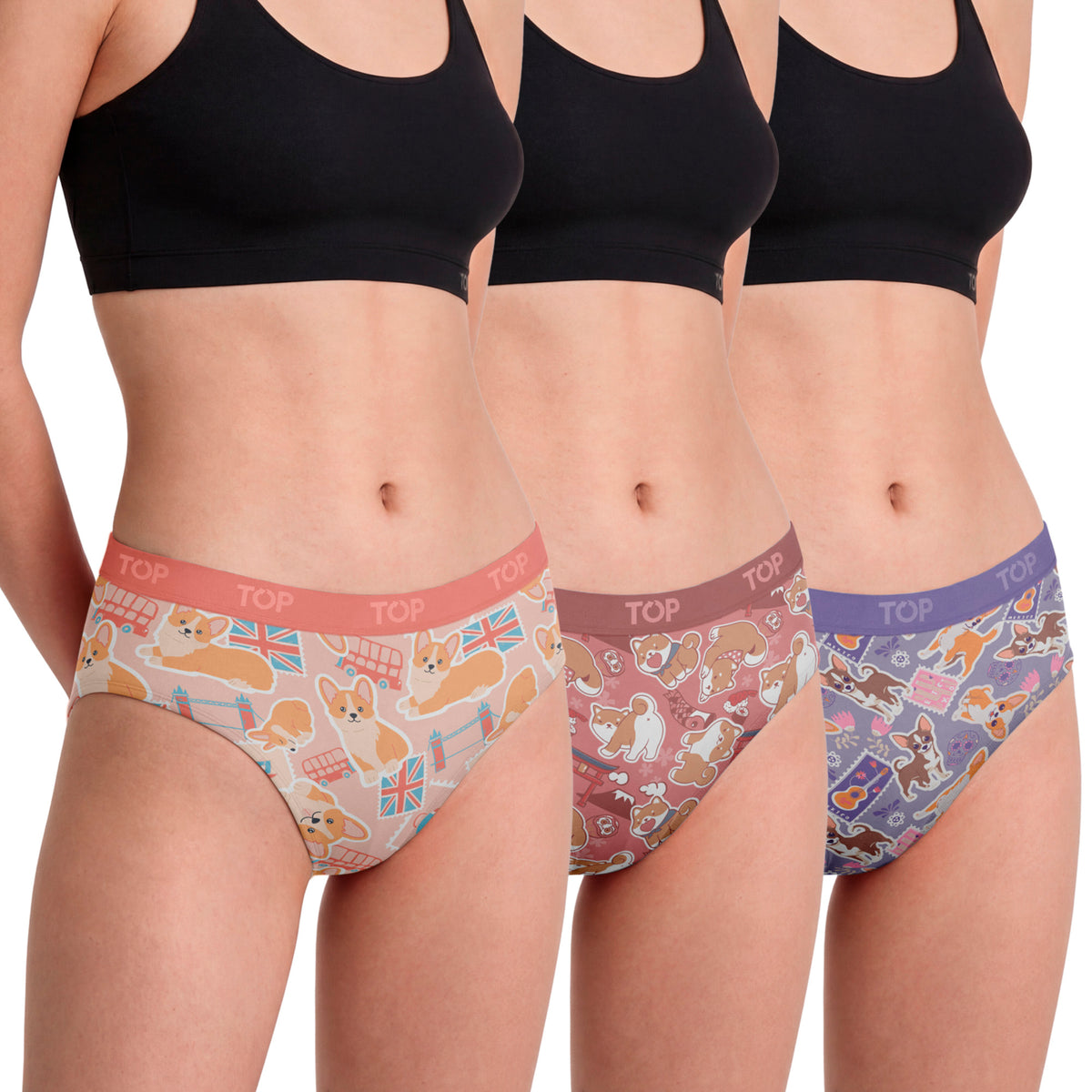 Pantaletas Algodón Con Elástico Pack 3 Colección Favs C1