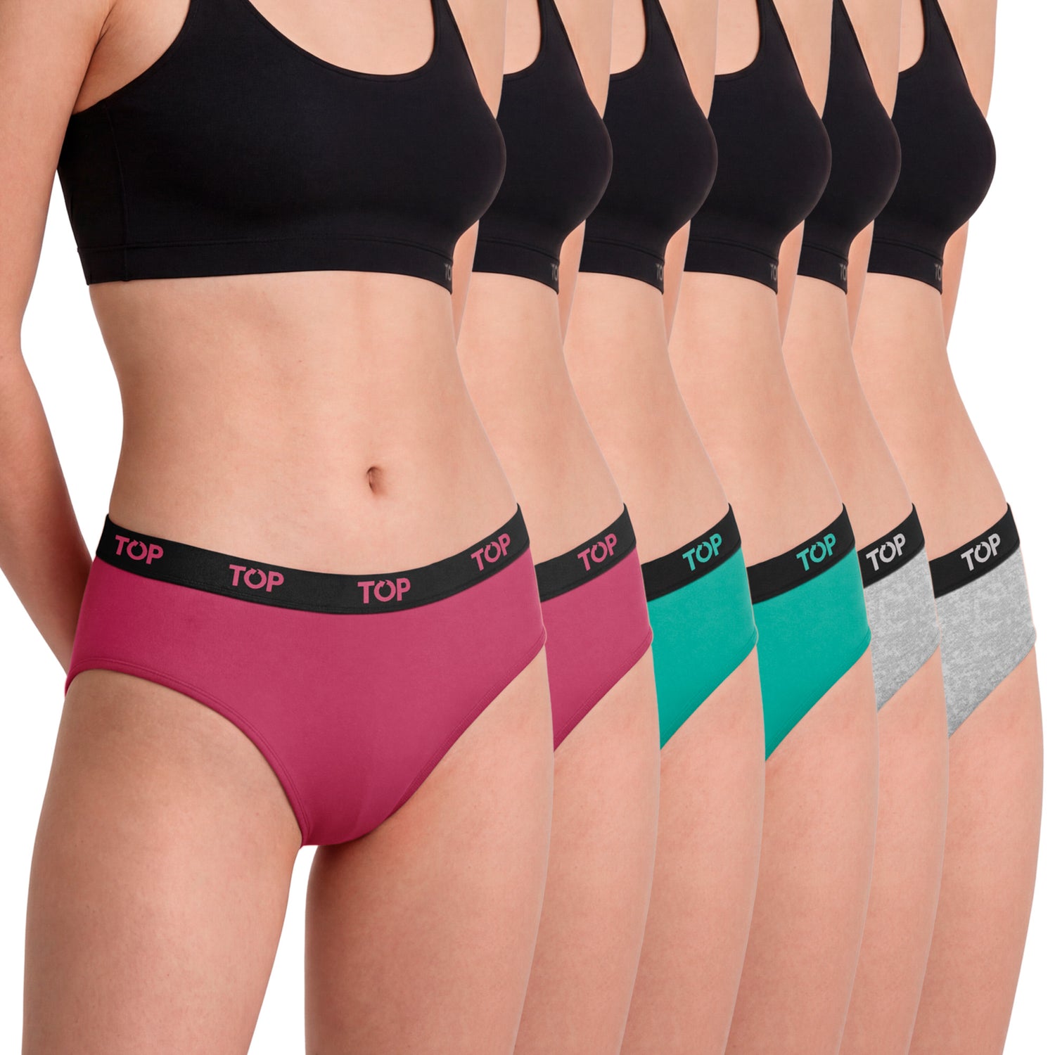 Calzón Pantaletas Algodón Con Elástico Pack 6 C2