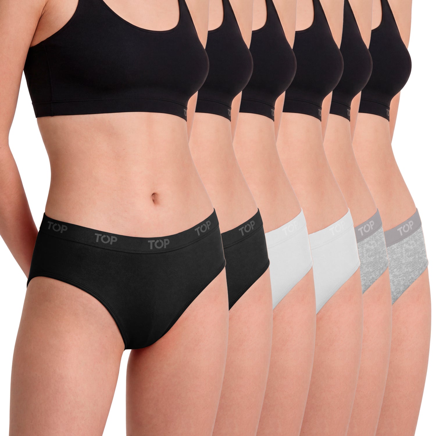 Calzón Pantaletas Algodón Con Elástico Pack 6 C3