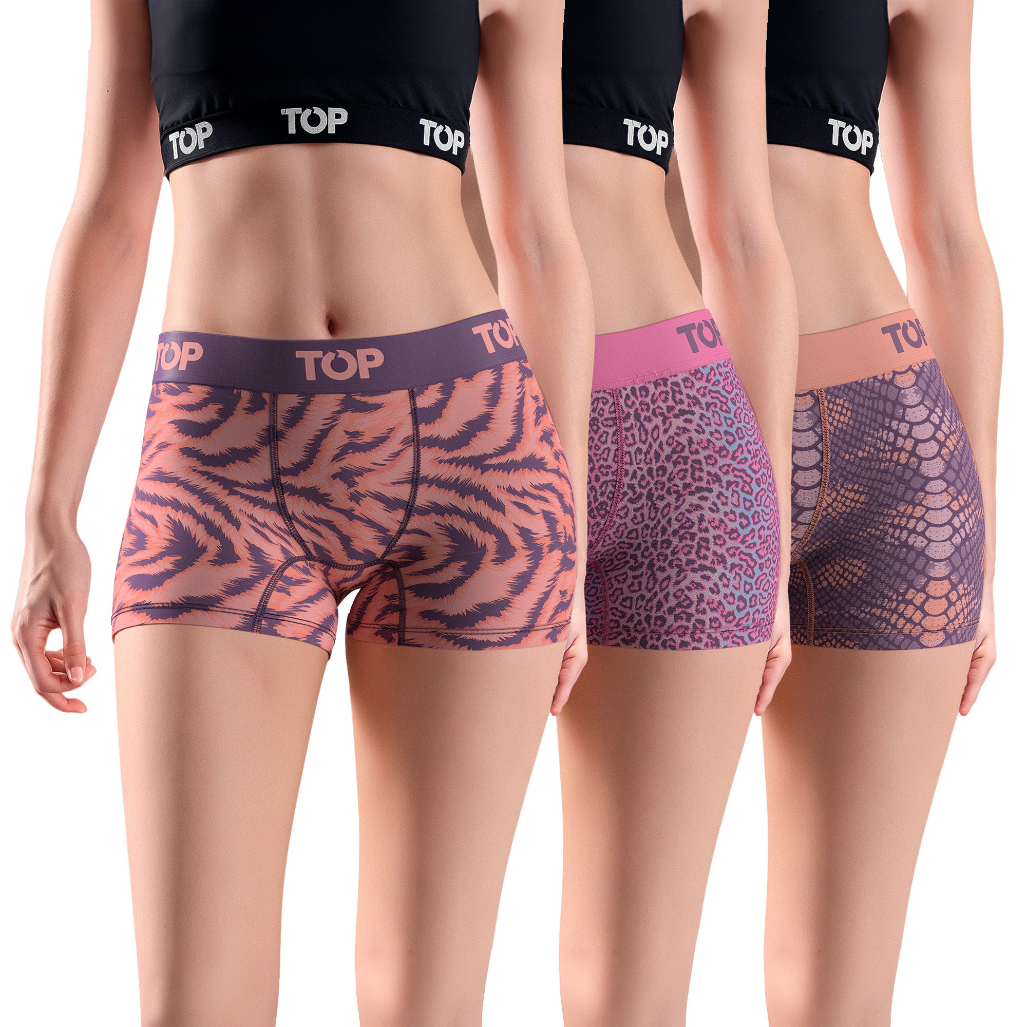 Bóxer Corto MUJER Algodón Pack 3 Colección Skins C1