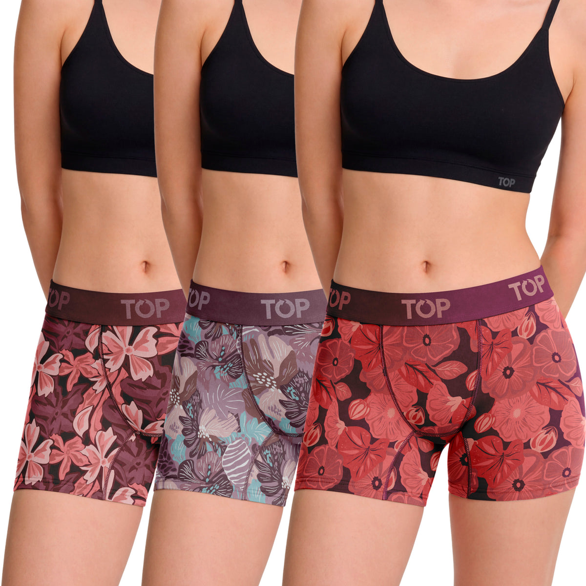 Bóxer Medio Mujer Algodón Pack 3 Colección Favs C2