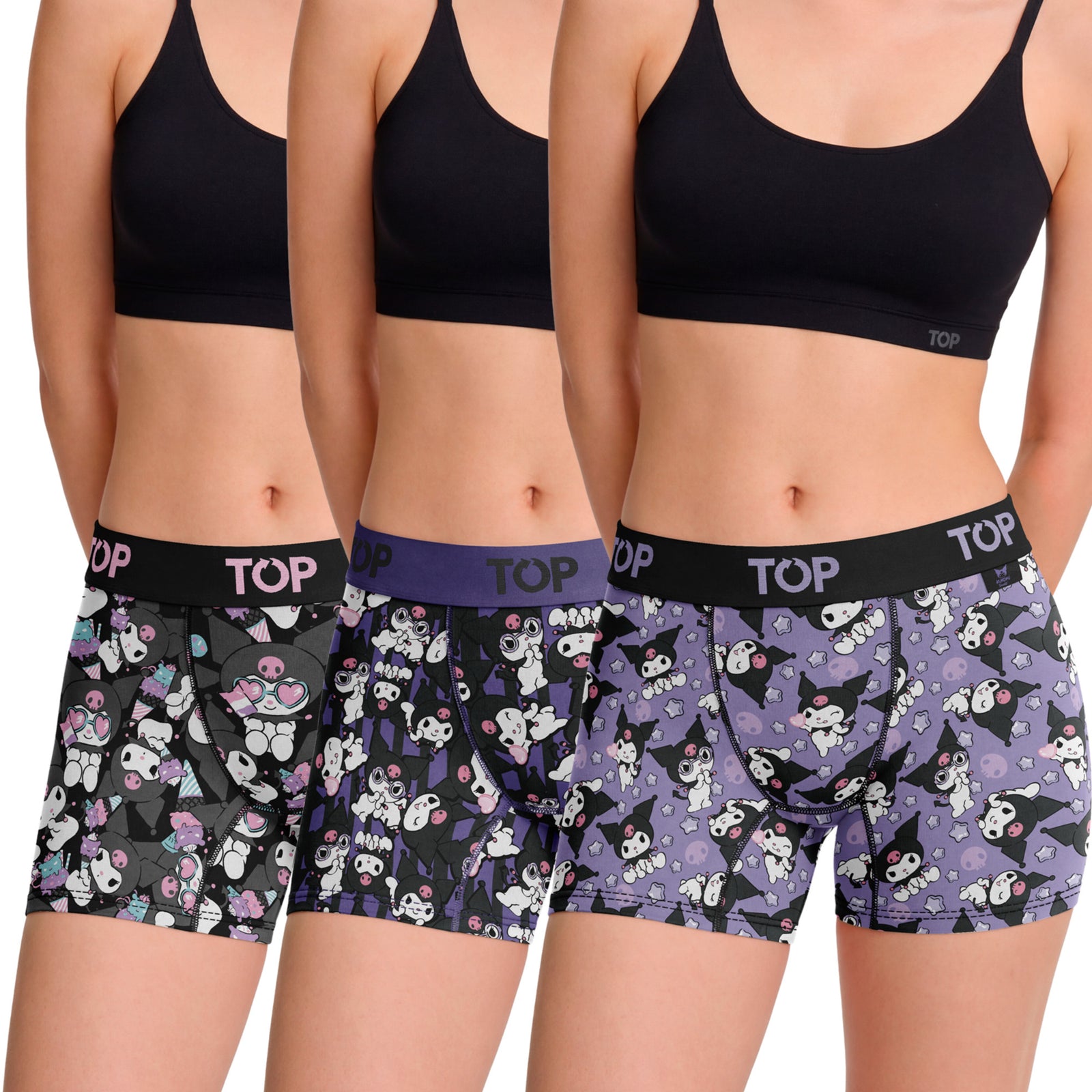 Bóxer Medio MUJER Algodón Pack 3 Kuromi C12