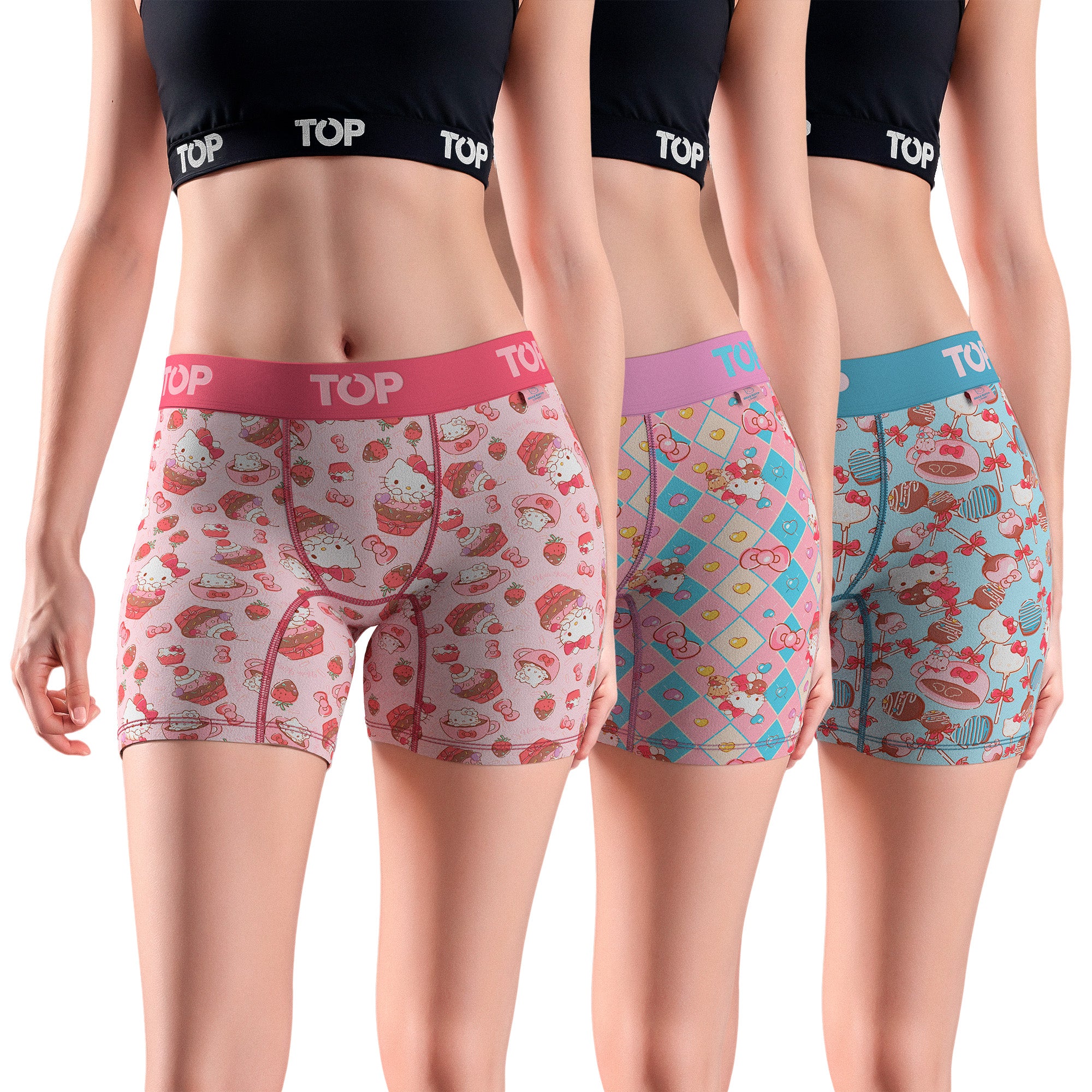 Bóxer Medio MUJER Algodón Pack 3 Hello Kitty C7