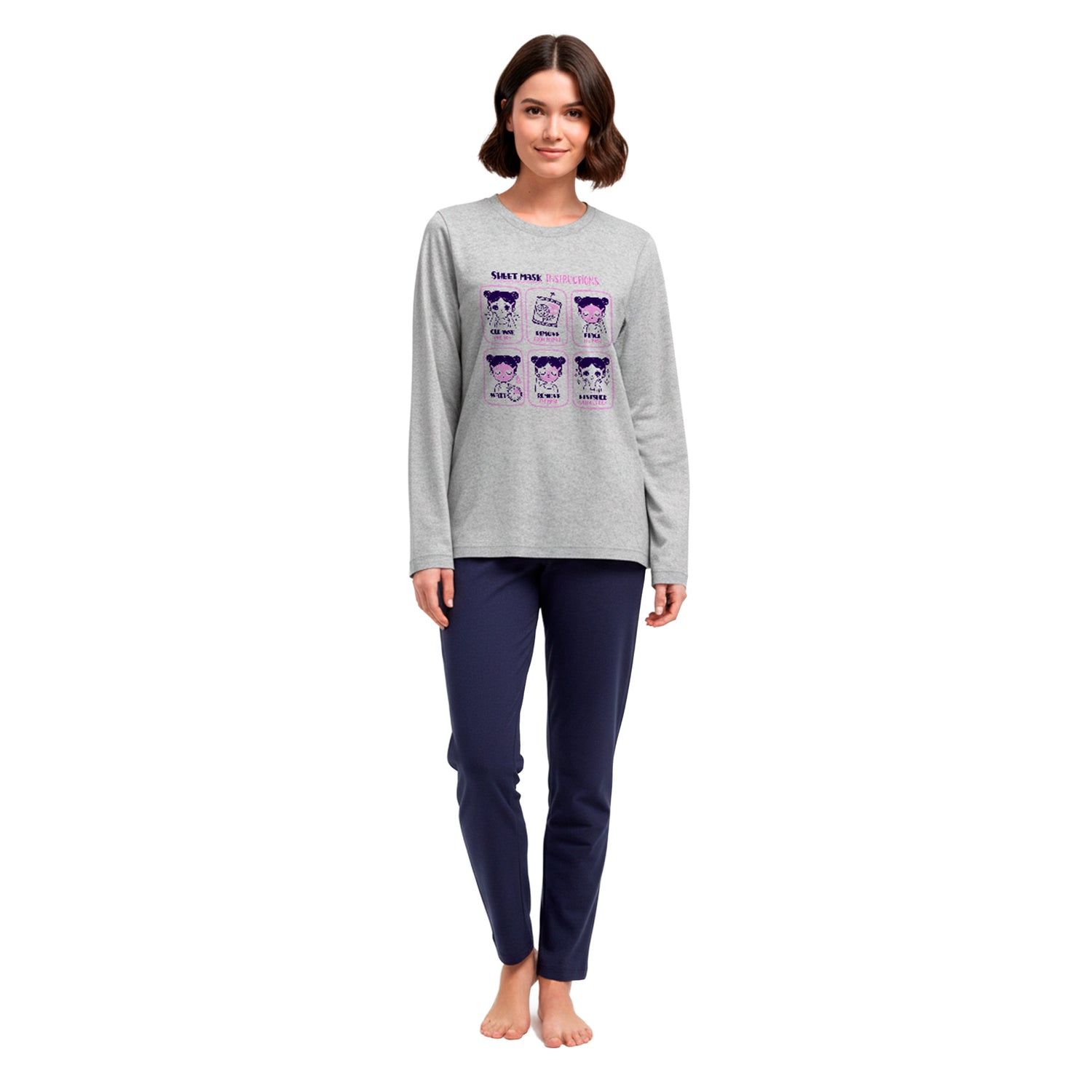 Pijama Invierno Mujer Algodón C3