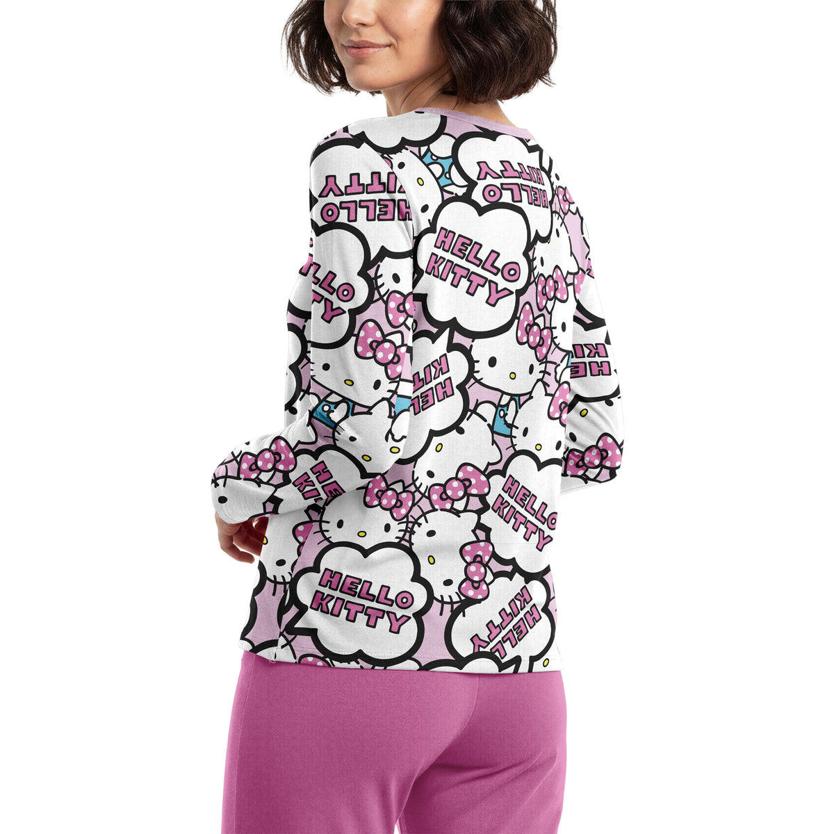 Pijama Largo Algodón Mujer Invierno Hello Kitty C3