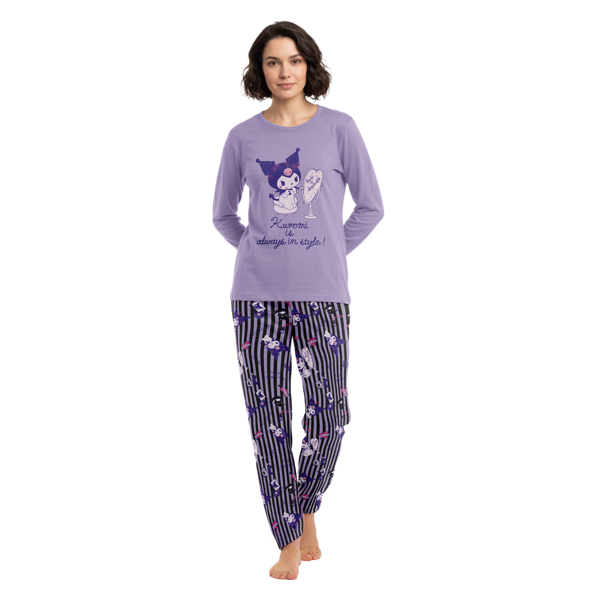Pijama Largo Algodón Mujer Invierno Kuromi C5