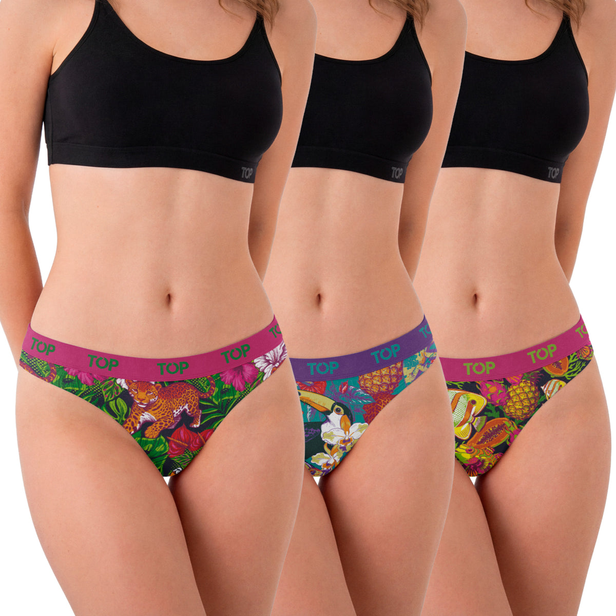 Colaless Algodón con Elástico Pack 3 Colección Tropical C3