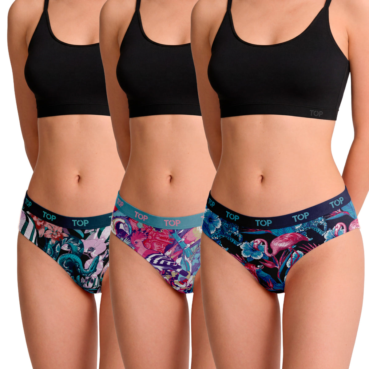 Calzón Culotte Algodón Pack 3 Colección Tropical C1