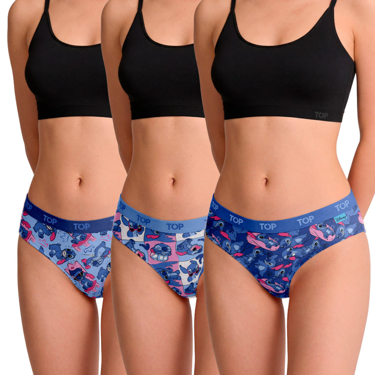 Calzón Culotte Algodón Pack 3 Stitch C6