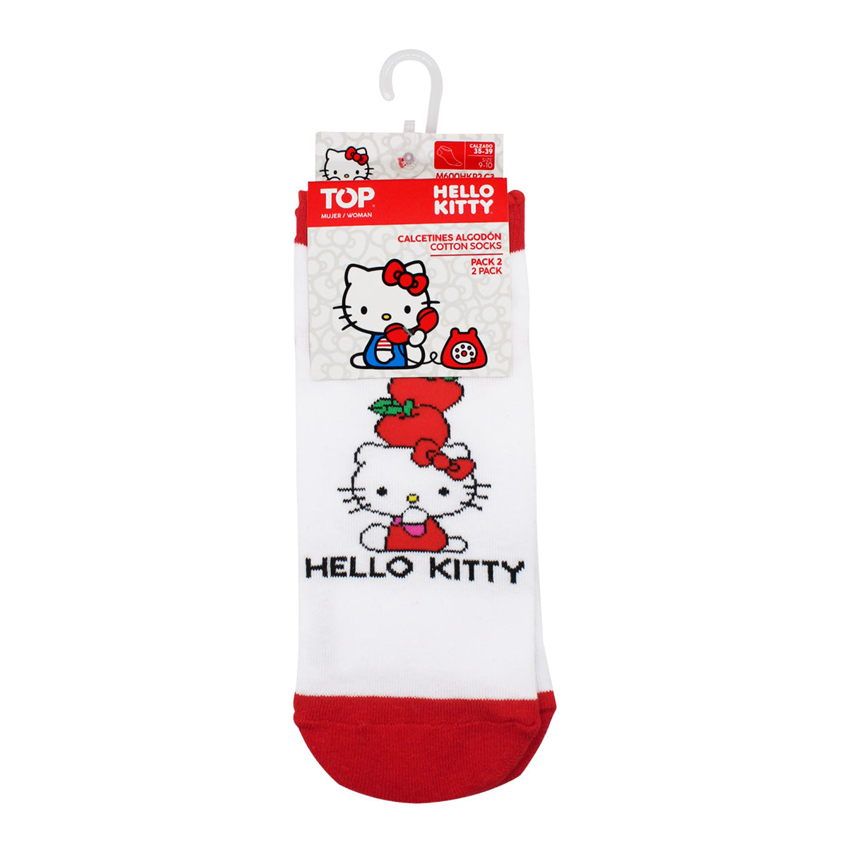 Calcetines Tobilleros Mujer Algodón Pack 2 Hello Kitty C3