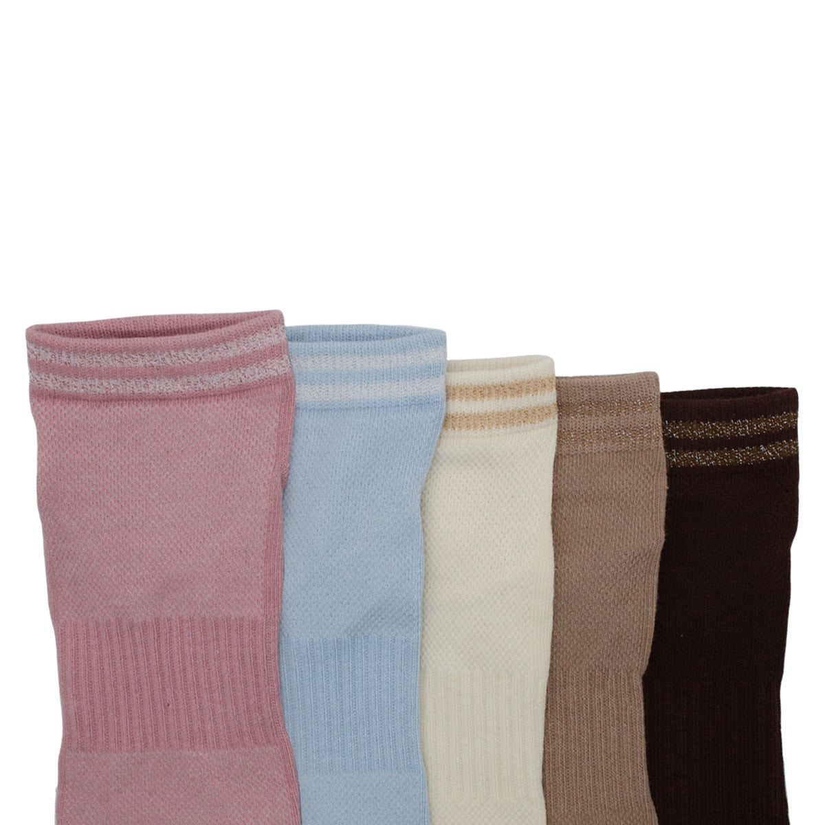 Calcetines Deportivos Tobilleros Mujer Pack 5 Con Lurex C2
