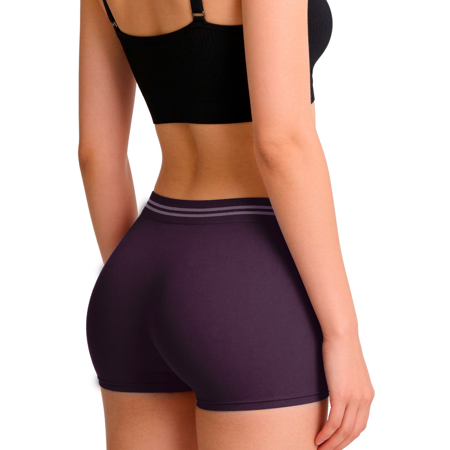 Bóxer Corto Mujer Sin Costura Microfibra Con Elástico Pack 3 Active C2