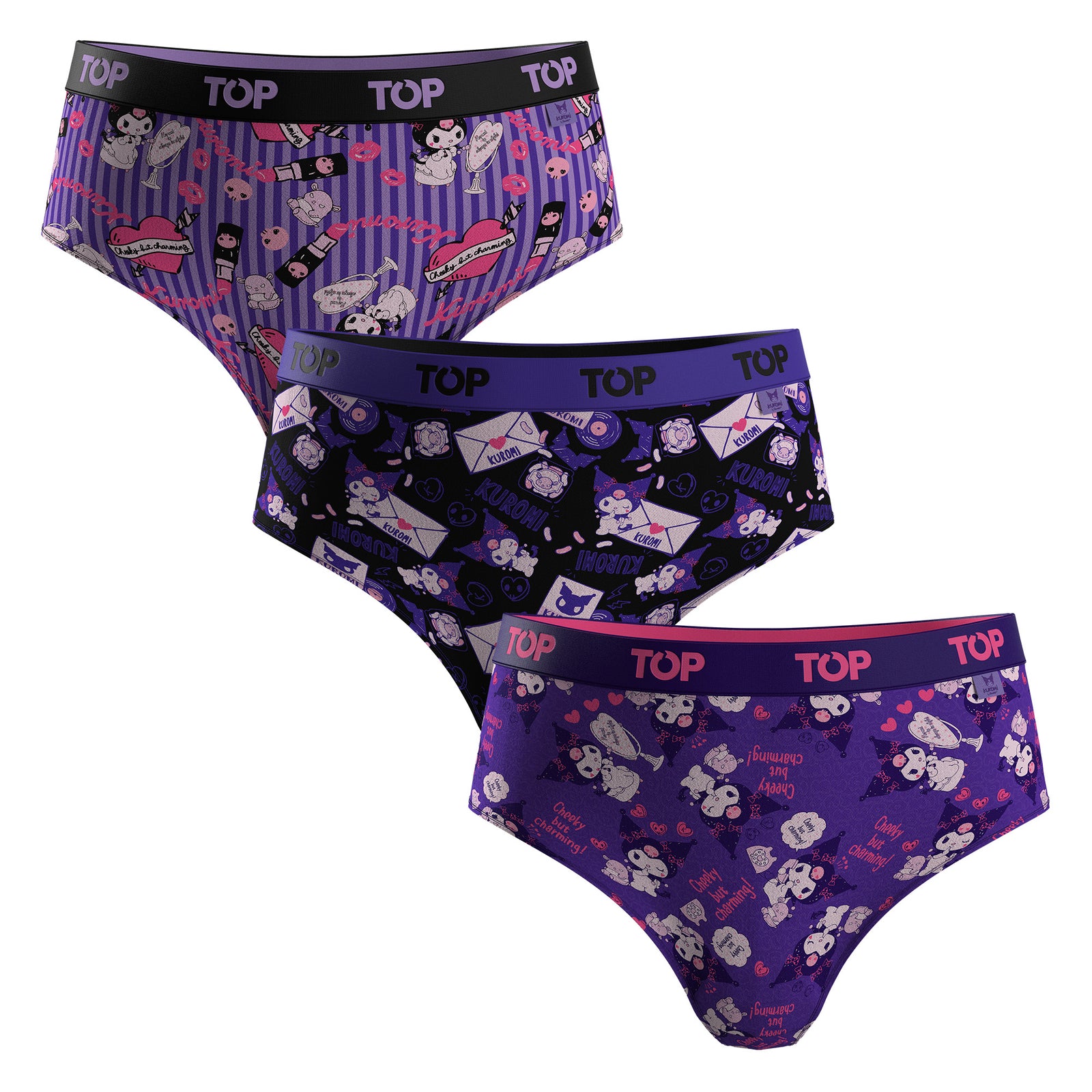 Calzón Pantaletas NIÑA Algodón Pack 3 Kuromi C3