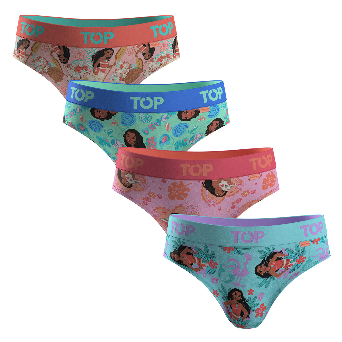 Calzón Pantaletas NIÑA Algodón Pack 4 Moana C1